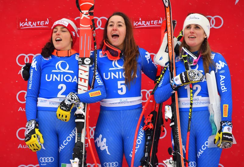 SKI-ALPINE-WORLD-WOMEN-DOWNHILL-PODIUM